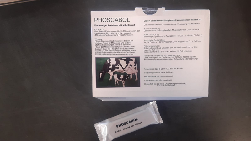 Phoscabol - Calcium and Phosphorus supplement for dairy cows to prevent milk fever